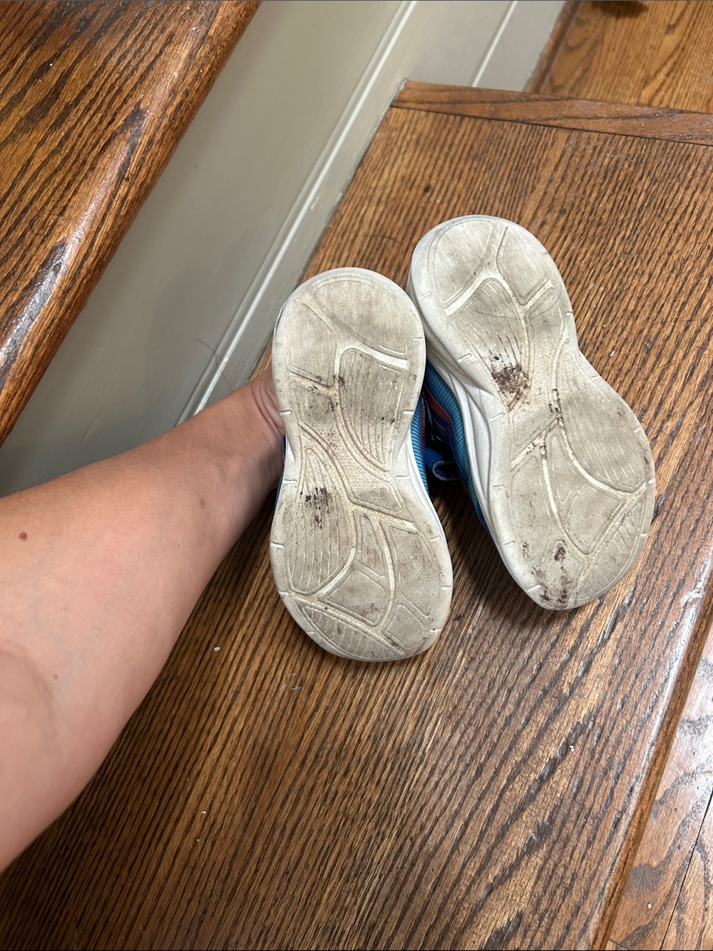Stride Rite Kids Blue and orange Velcro Athletic light up Sneakers - Picture 2 of 6